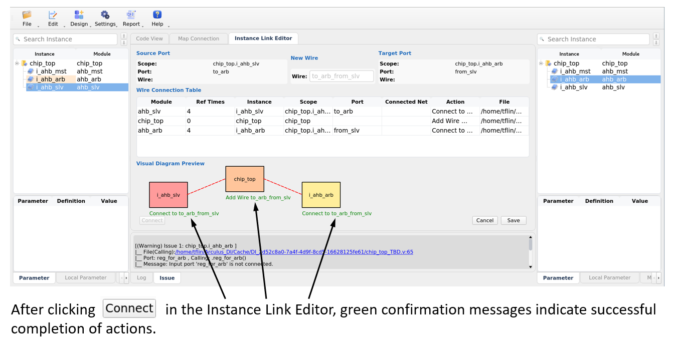 ETAL Instance Link Editor with Visual Diagram Preview